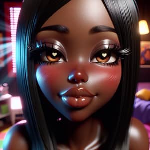 Vibrant 3D Anime Art of a Mischievous Woman