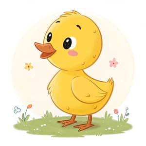 Cute Cartoon Yellow Duck Icon