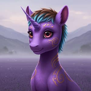 Enchanting Purple Unicorn with Unique Features