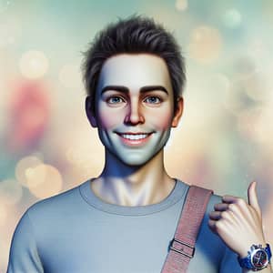 Radiant Human Figure Portrait with Quirky Elements