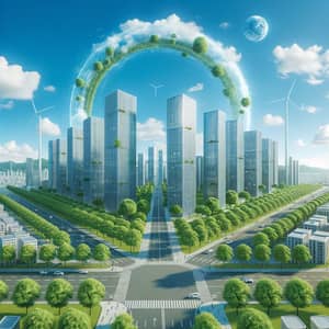 Eco-Friendly Future City with Green Spaces