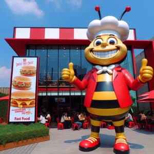 Joyful Jollibee-Inspired Honey Bee Mascot