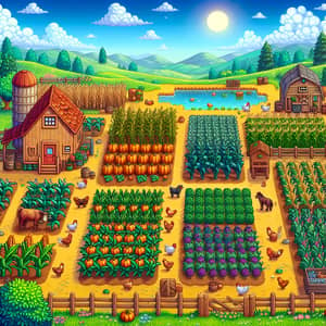 Charming Pixel Art Farm in Stardew Valley Style