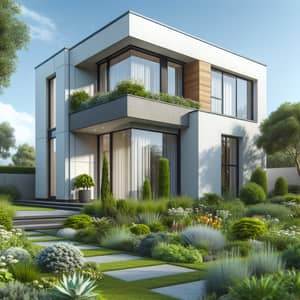 Modern Newly-Built House with Lush Garden