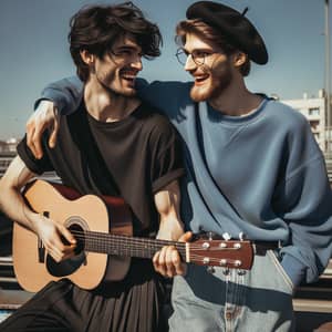 Jeon Jungkook and Taehyung | Friends Laughing & Playing Guitar