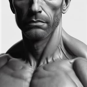 Hyper-Realistic Black and White Man Portrait