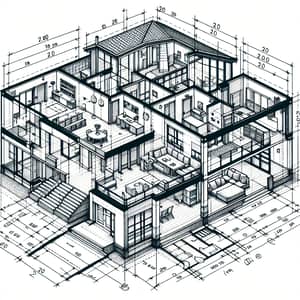 Modern Two-Story House Blueprints | Architectural Design