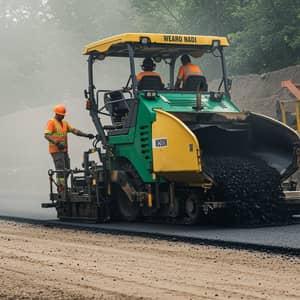 Industrial Asphalt Paver in Action | Dynamic Scene