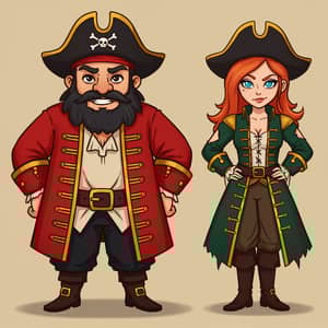 Cartoon Pirate Mascots for Announcements
