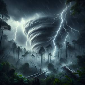 Powerful Thunderstorm in Dense Forest - Stunning Nature Display