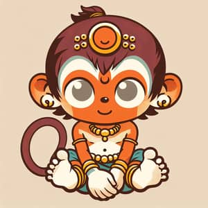 Anime Style Kid Hanuman | Colorful Monkey-Like Character