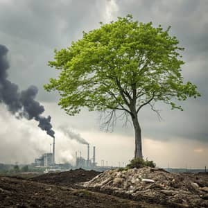 Flourishing Tree in Polluted Environment