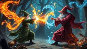 Epic Wizard Battle: Fire vs Water Spells