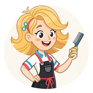 Blonde Hairdresser Mascot: Fun & Engaging Character