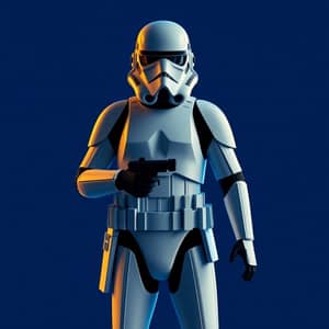 Vibrant Stormtrooper Art in Blue and Yellow Colors