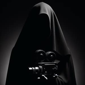 Vintage Film Noir Silhouette Photography | Mystery Figure in Cloak