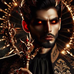 South Asian Demon King Asmodeus in Regal Attire