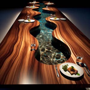 Innovative Dining Experience: Meandering Channel Tabletop