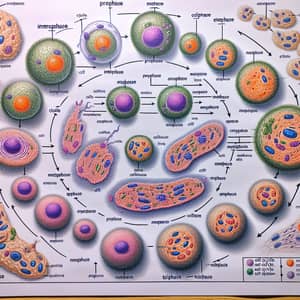 Cell Division Process: Interphase to Telophase in Human Cells