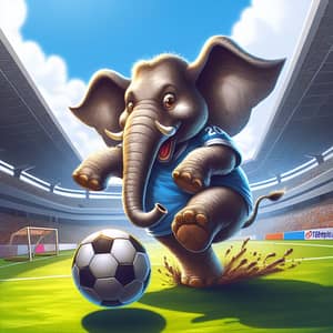 Elephant Playing Soccer - Fun and Entertaining Match