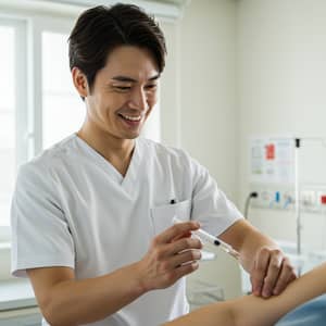 Nurse Enjoying Giving an Injection