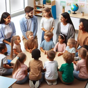 5 Diverse Teachers Engaging 20 Kindergarten Kids