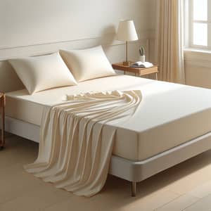 Crisp Cream Fitted Sheet on Modern Bed | Bedroom Styling