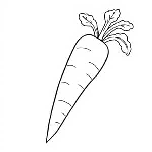 Simple Carrot Coloring Page for Kids