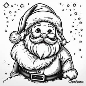 Simple Santa Claus Coloring Page for Kids