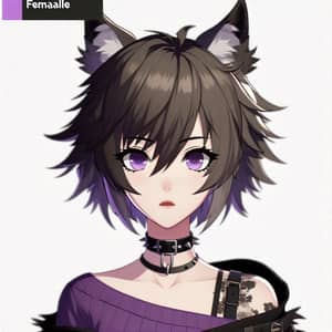 17-Year-Old Female Vtuber with Wolf Cut Hairstyle and Gothic Punk Style