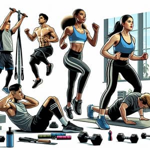 Energetic Workouts: Diverse Fitness in Action