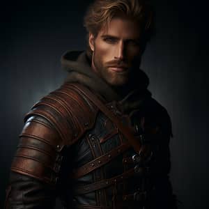 Brooding Viking Hunter in Detailed Leather Armor - Fantasy Art