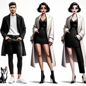 Disney Pixar-Inspired Hispanic Woman & White Man Characters