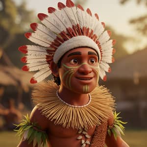 Pixar-Style Character Inspired by East New Britain Culture