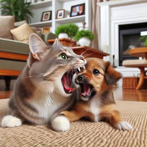 Cat Pretends to Eat Dog: A Playful Friendship