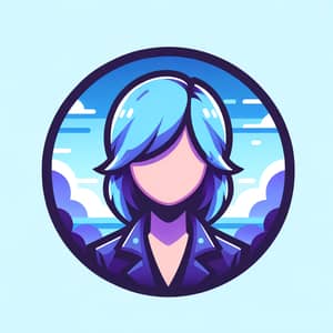 Personal Avatar Design in Sky Blue, Purple, and Black