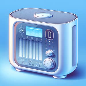 Sleek and Modern Air Purifier | Air Quality Monitor | White & Blue