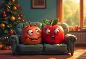 Whimsical Christmas Apple & Couch Potato Animation