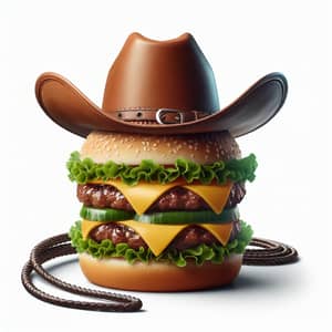 Cowboy Burger with Hat and Whip - Deliciously Unique