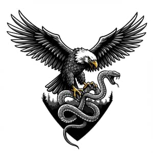 Fearsome Eagle Logo with Snake Talons