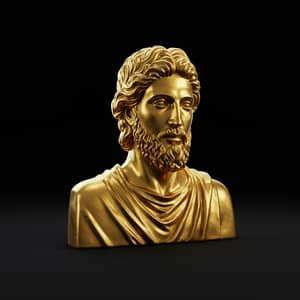 Golden Sculpture Icon: Elegant Artwork