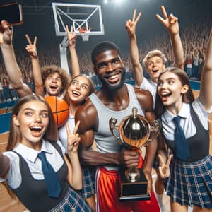 Exciting School Basketball Game Celebration