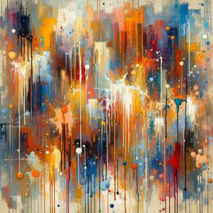 Evocative Fusion of Color Field and Drip Painting