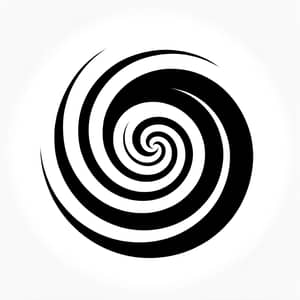 Elegant Black Spiral on White Background