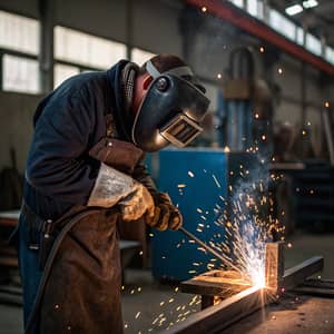 Welder Crafting Art with Unique Tools