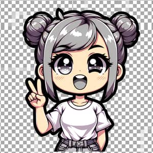 Cute Twitch Girl Emote | Digital Illustration Design