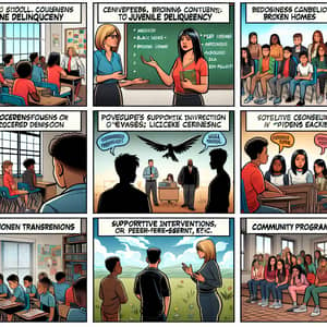 Juvenile Delinquency Awareness Comic Strip: Prevention & Transformation