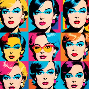 Vibrant Pop Art Portrait in Warhol Style