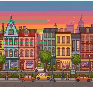 Pixel Art City Landscape Street GIF