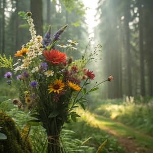 Photorealist Bouquet with Wild Forest Elements